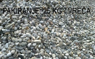 Vetisa- Rečni prod-Savski 25KG (16-32 mm)/48/EP Sivo-beli prod